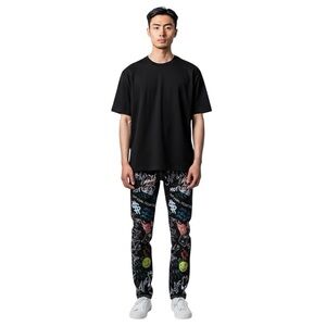 Waimea Men’s Black StretchSkinny Fit Graffiti Jeans 34x30 Pants